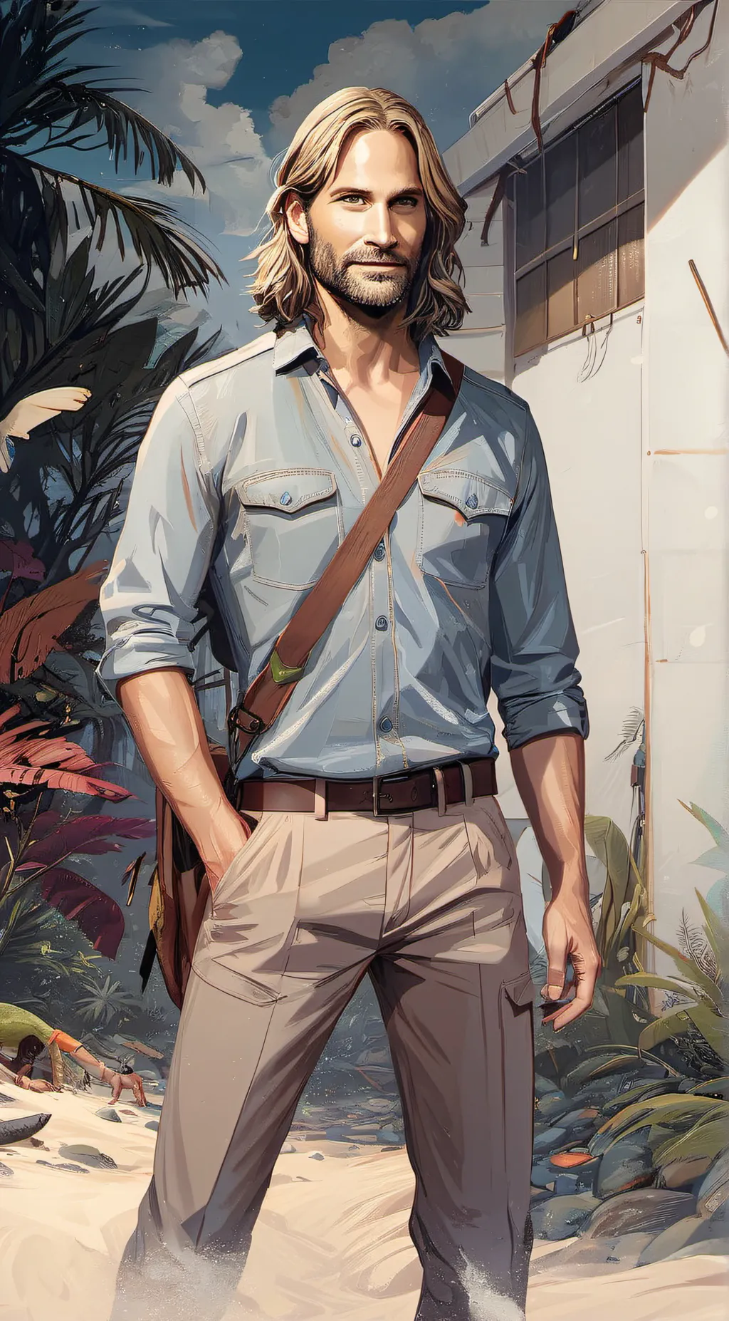 ai character: Sawyer  background