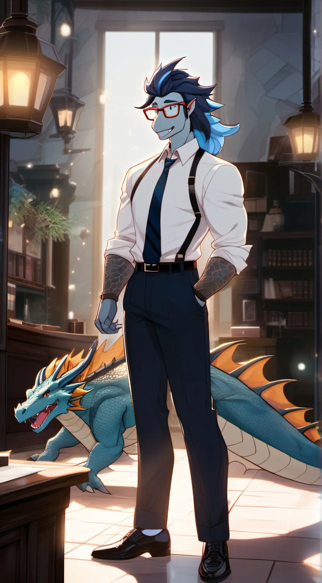 ai character: Dave the Dragon background