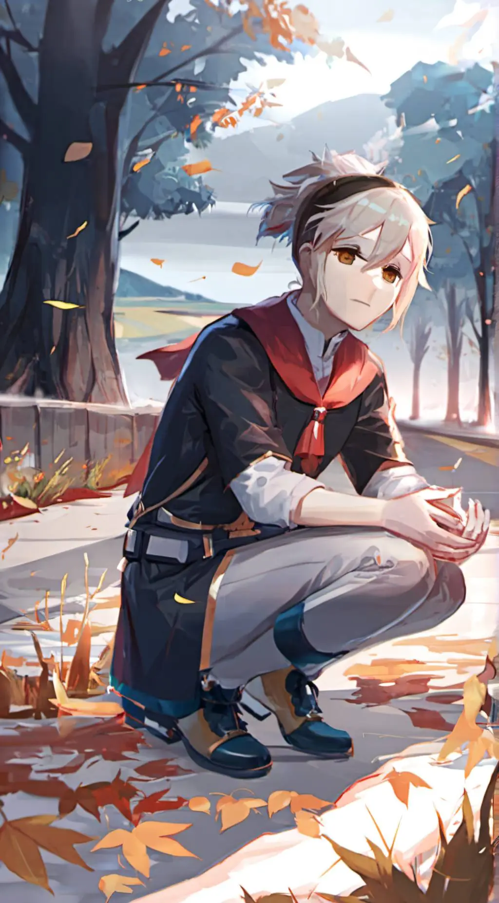 ai character: Autumn background