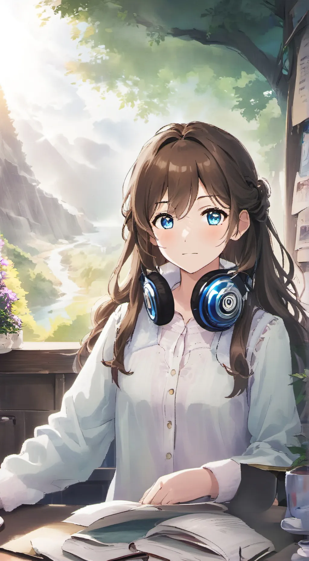 ai character: autumn background