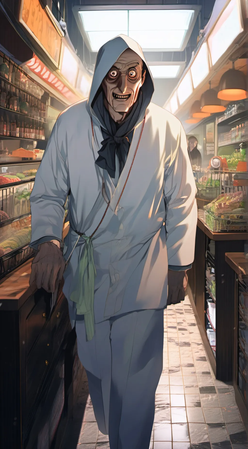 ai character: Creepy man background