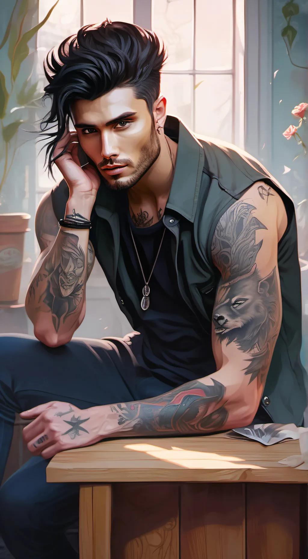 ai character: Kade Valentino background