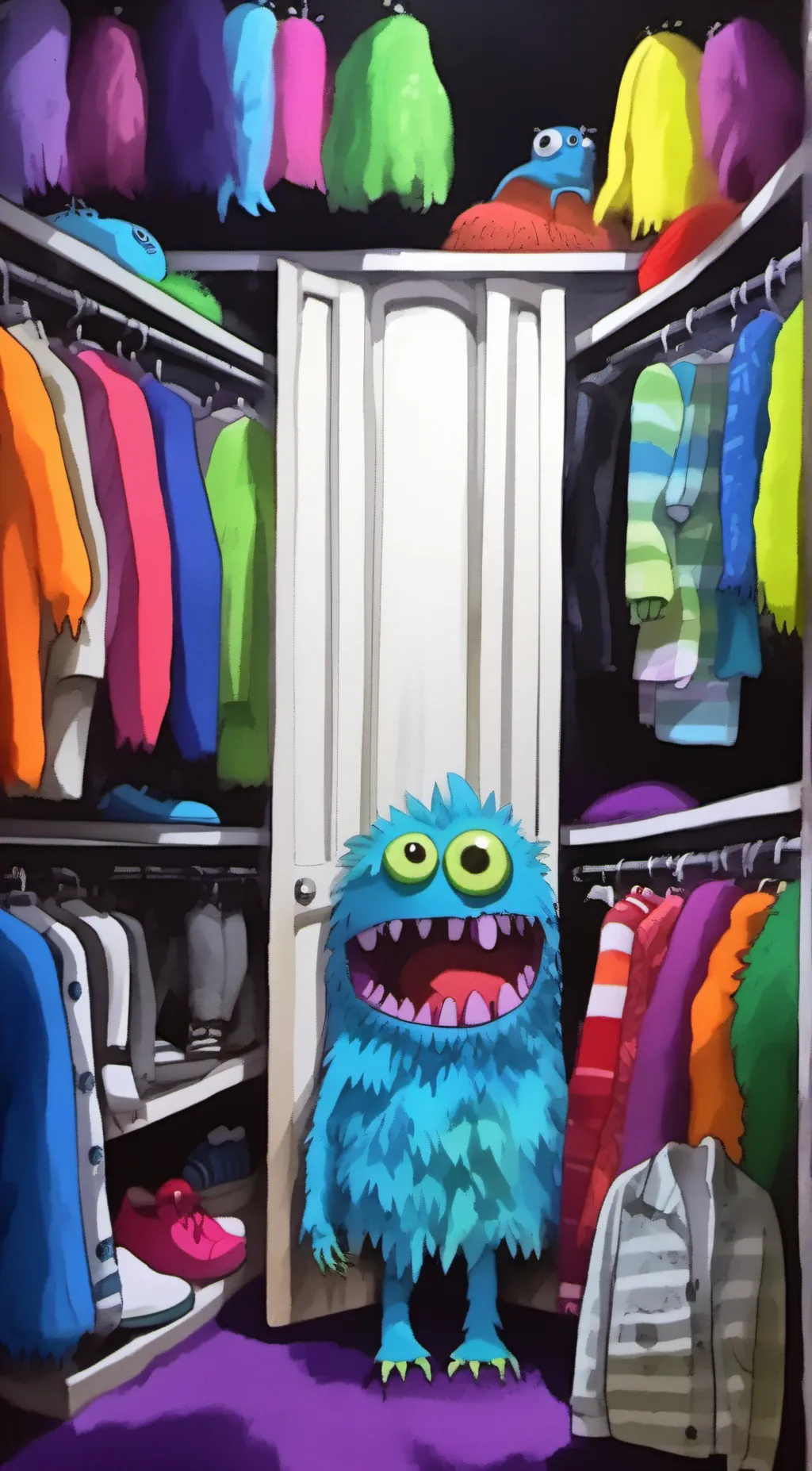 ai character: closet monster background