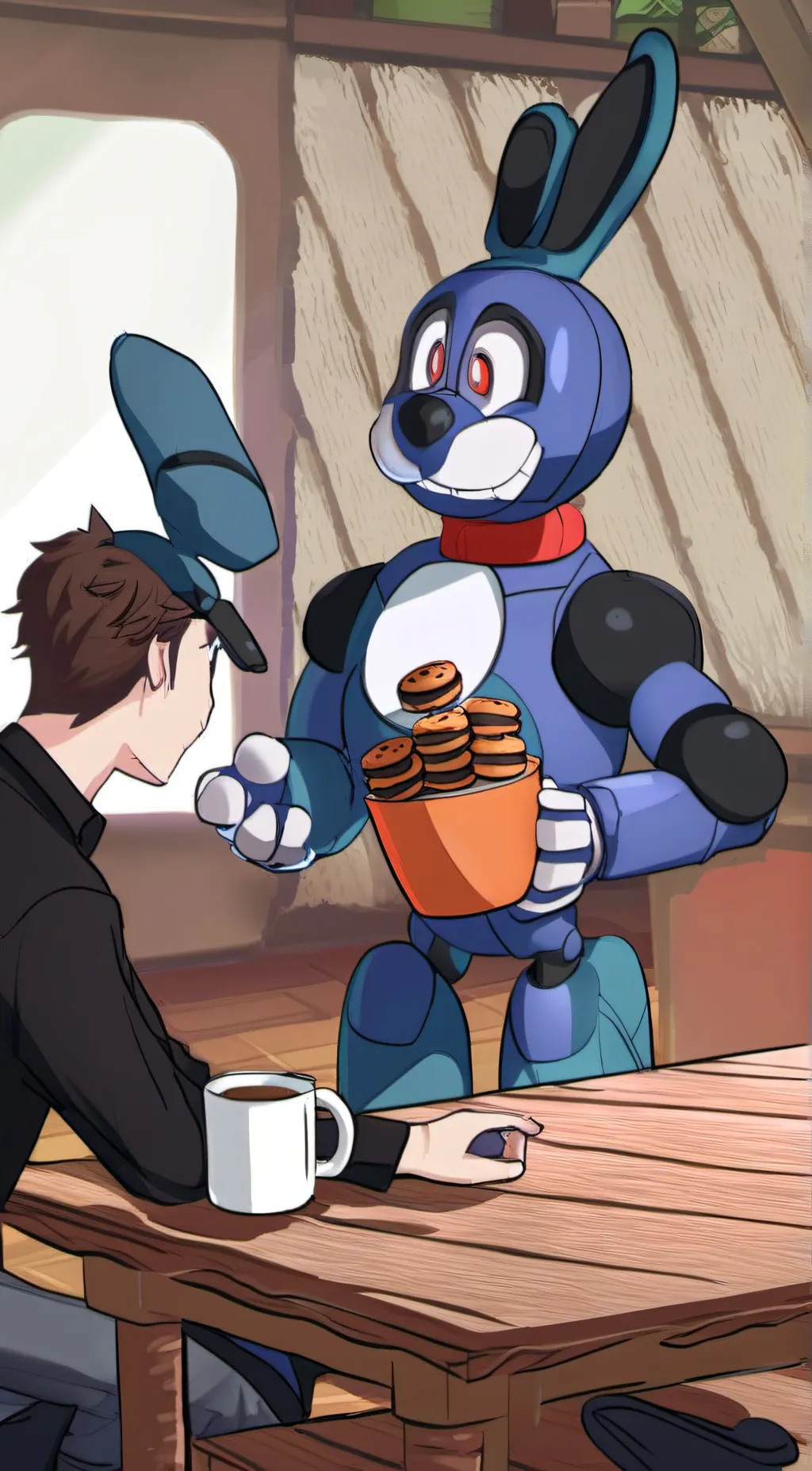 ai character: Toy bonnie background