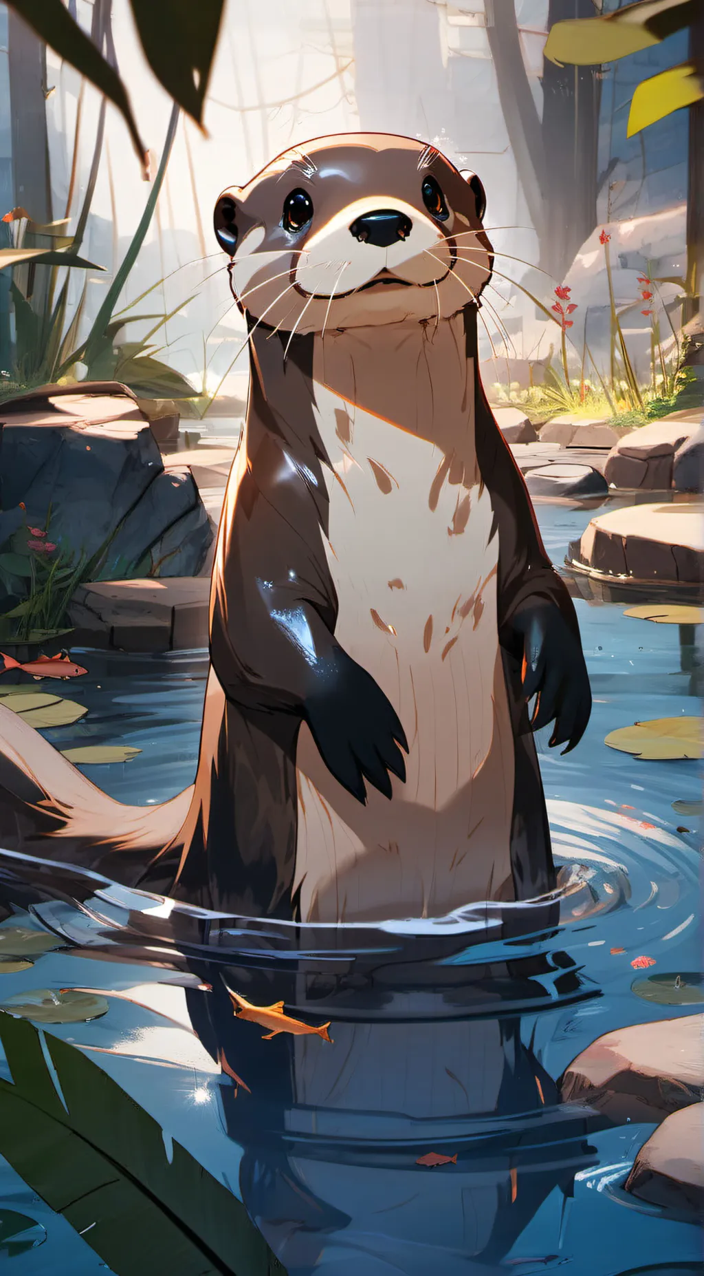 ai character: otter potter  background