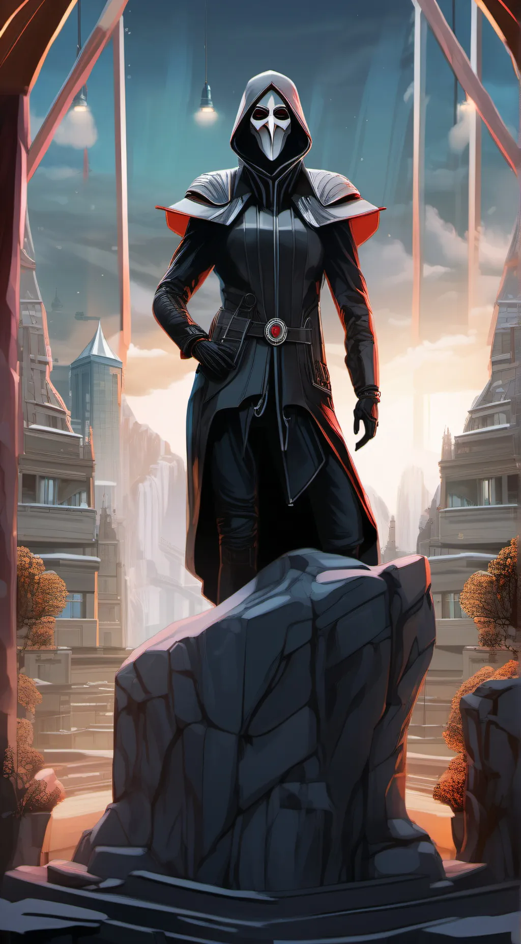 ai character: Grim background