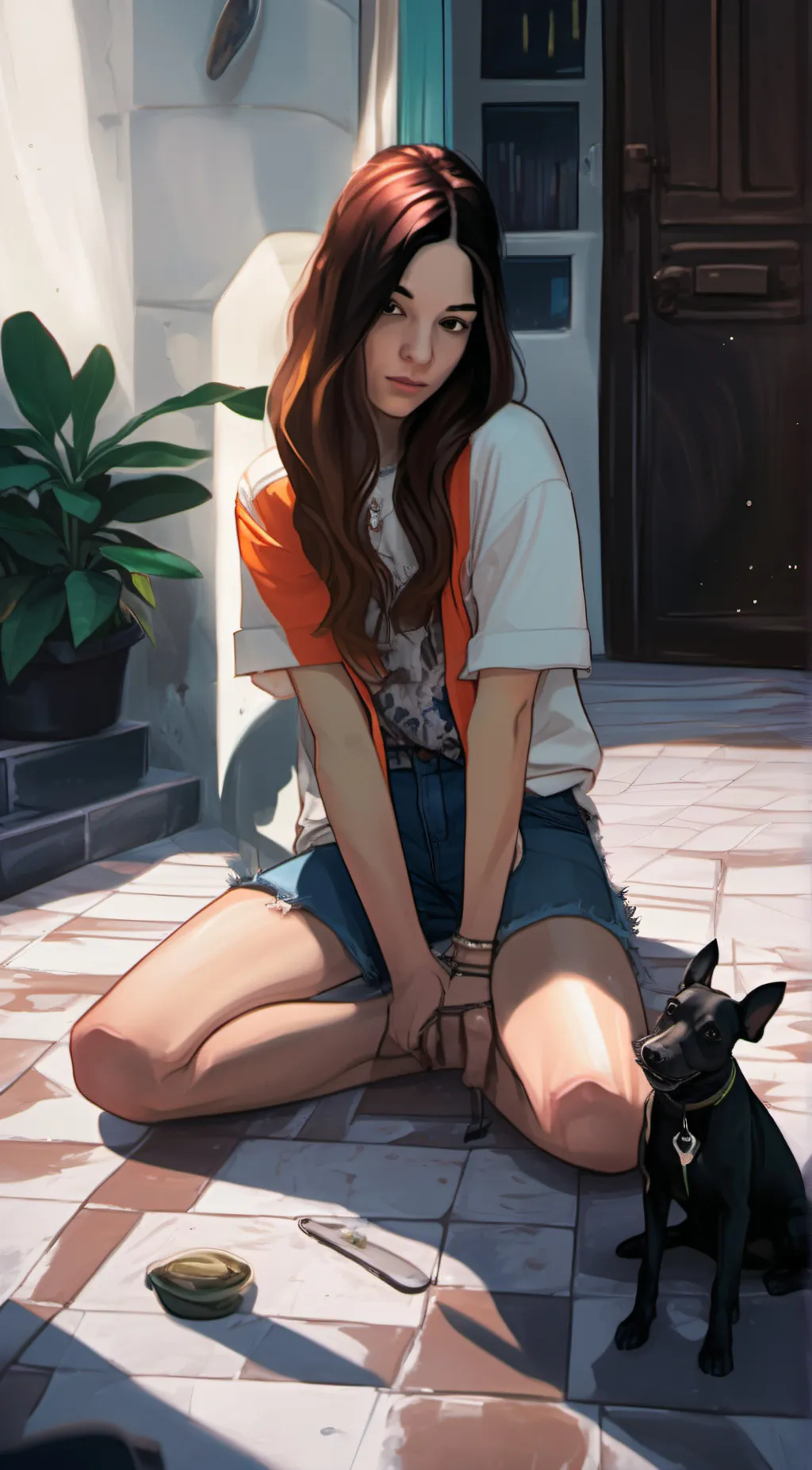 ai character: rose background