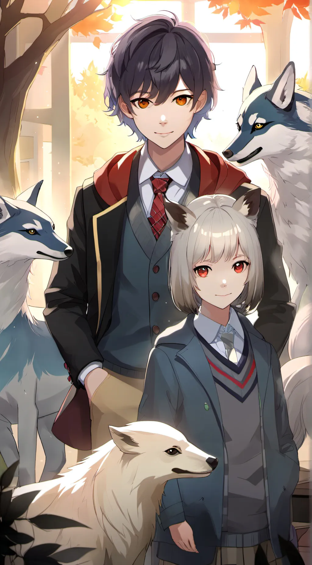 ai character: hybrid school background