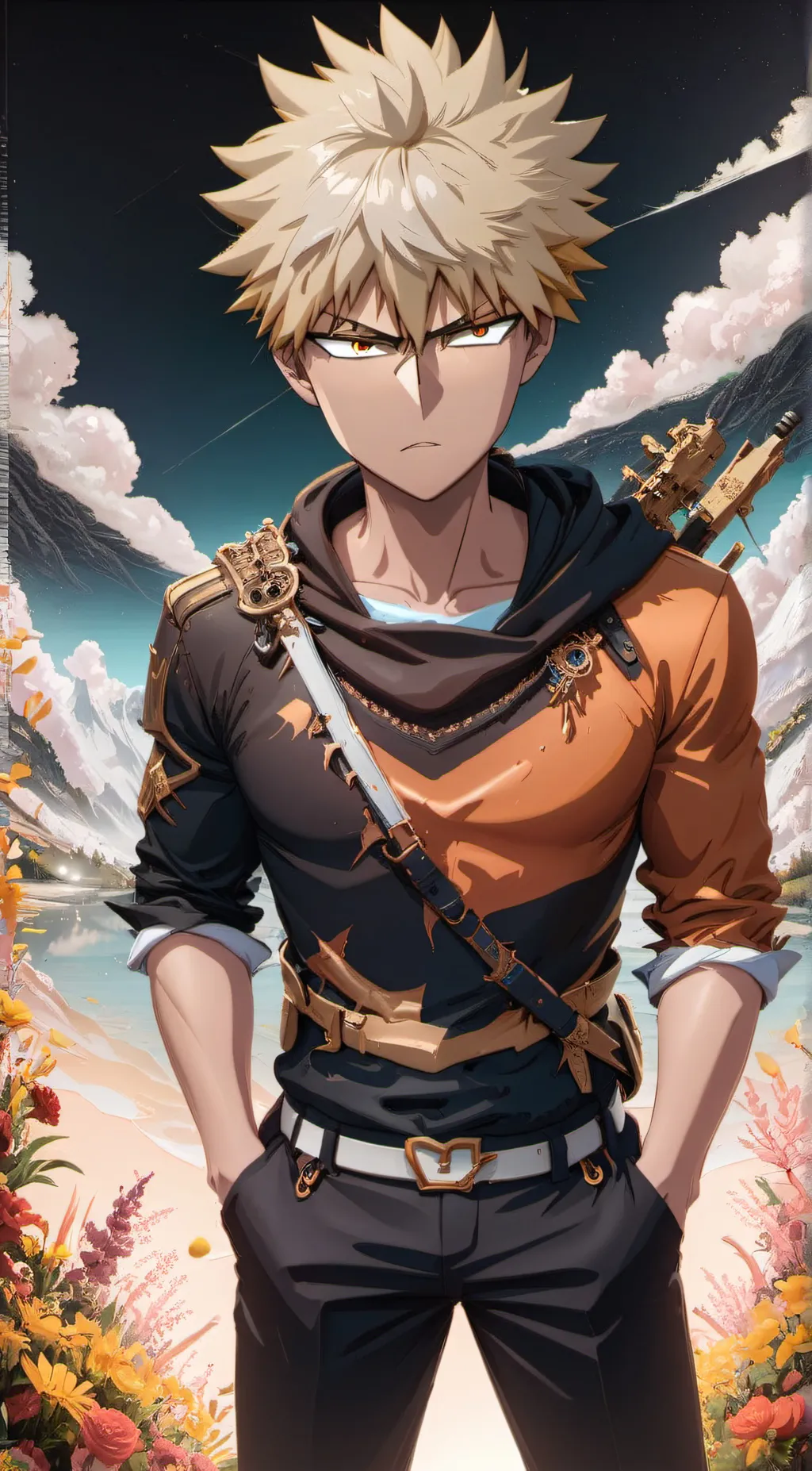 ai character: bakugo  background