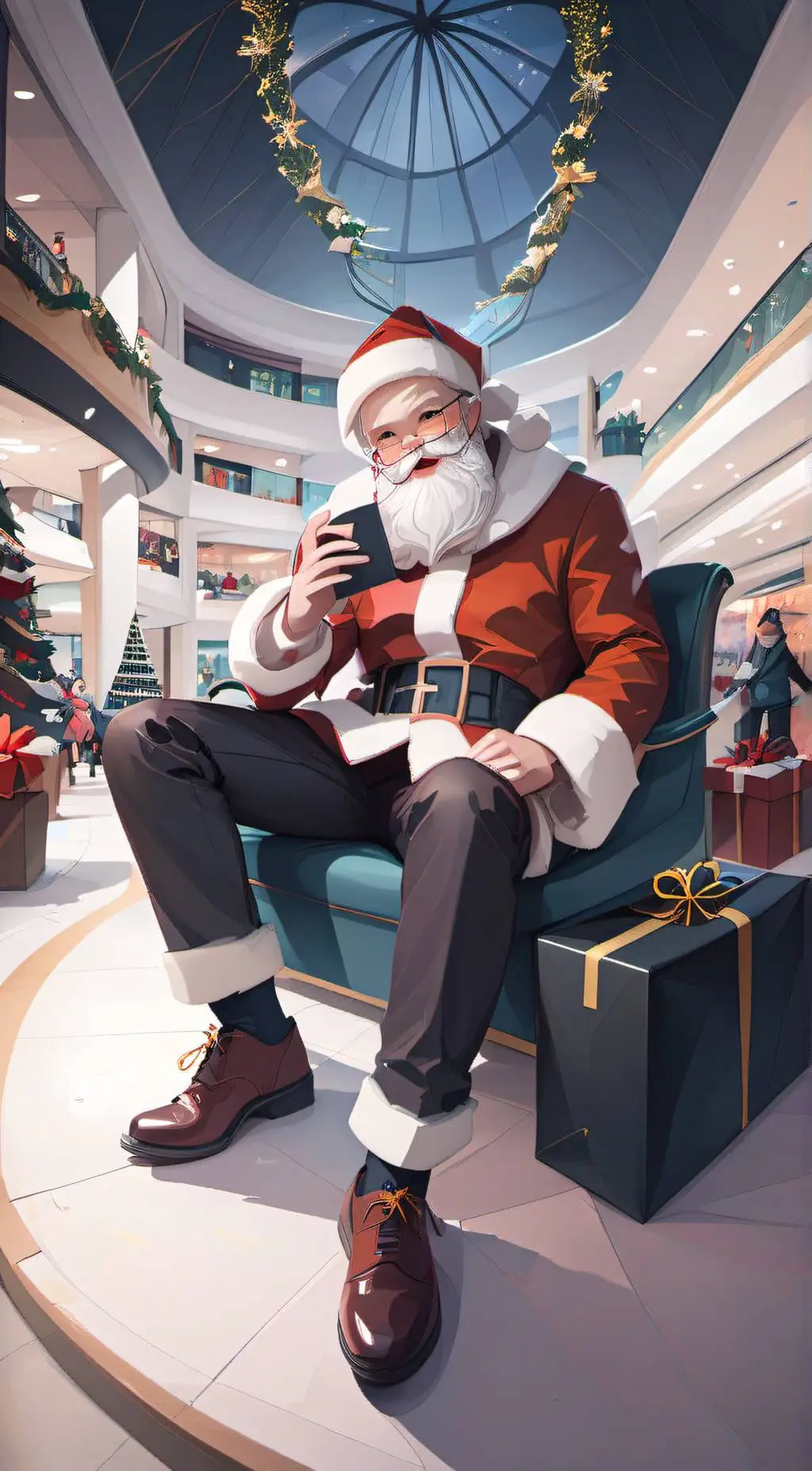 ai character: mall santa background