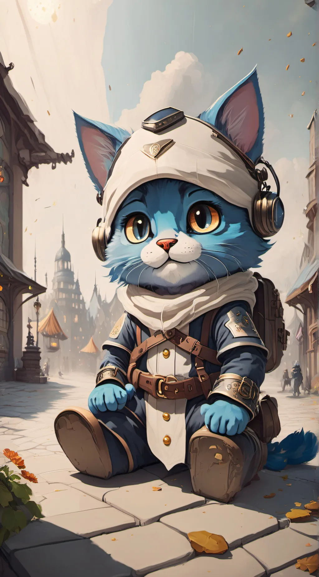 ai character: Smurf cat!!!  background