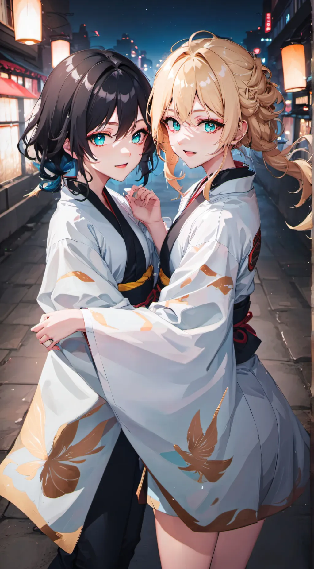 ai character: Kora and Hana  background