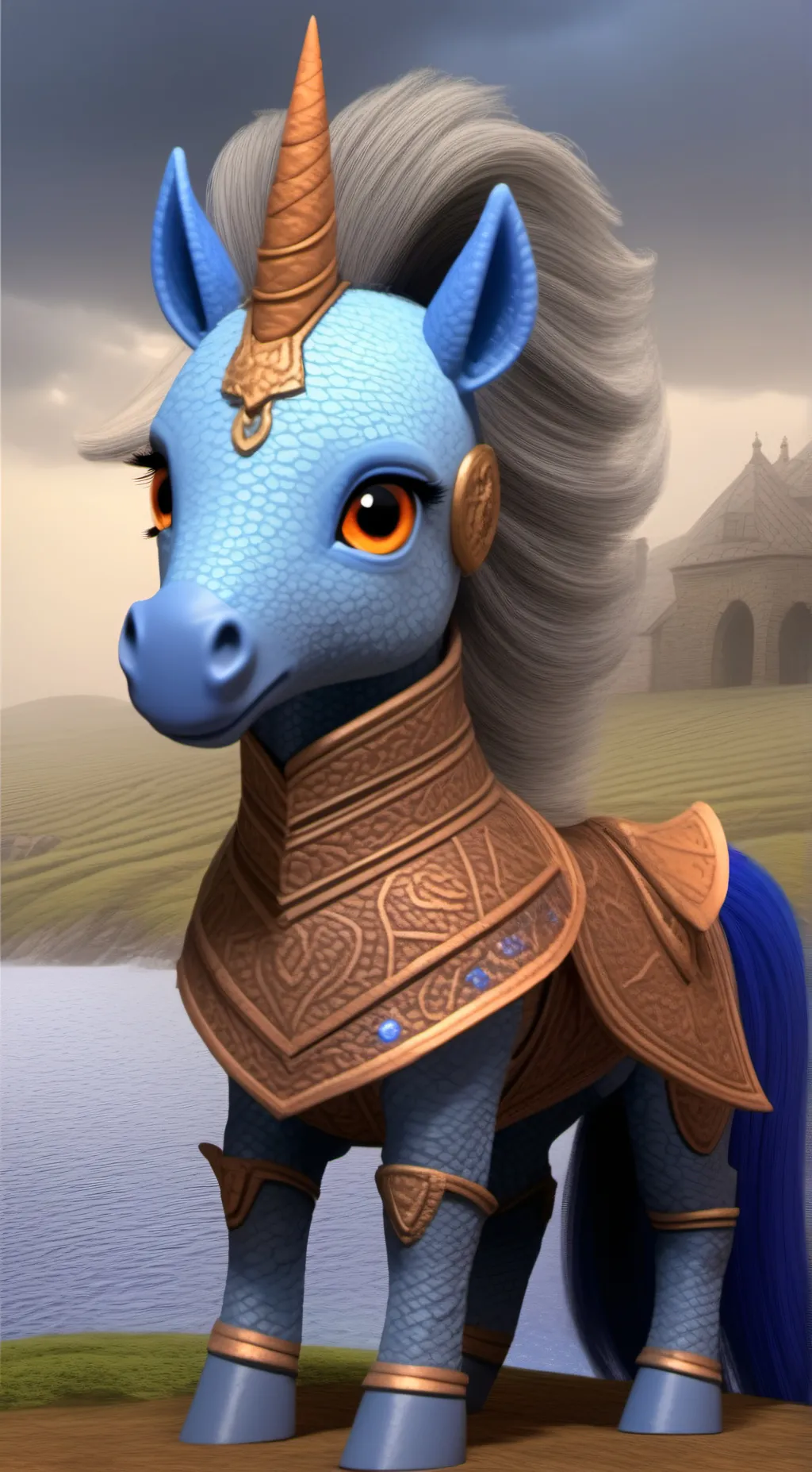 ai character: Blue background