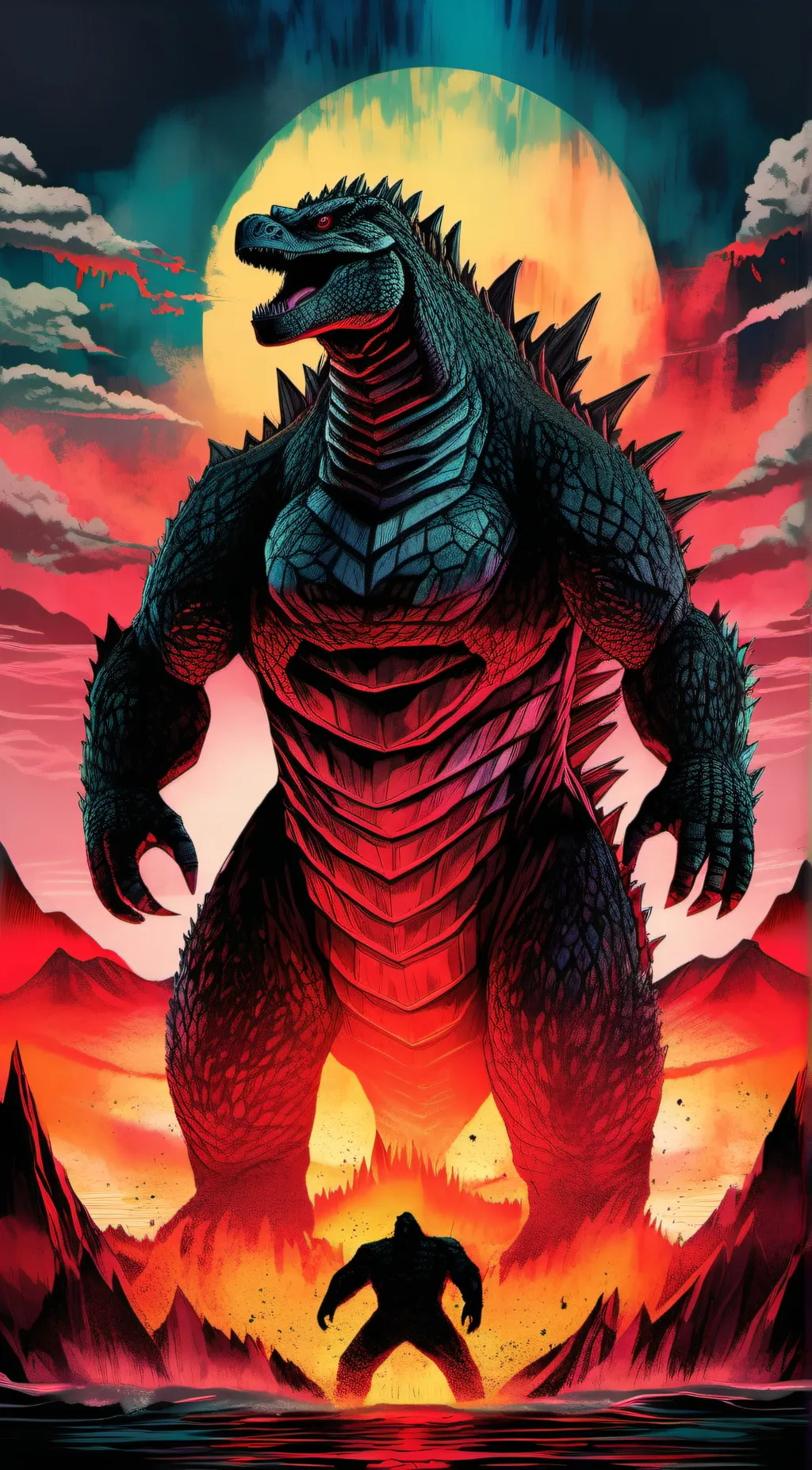 ai character: Legendary godzilla background