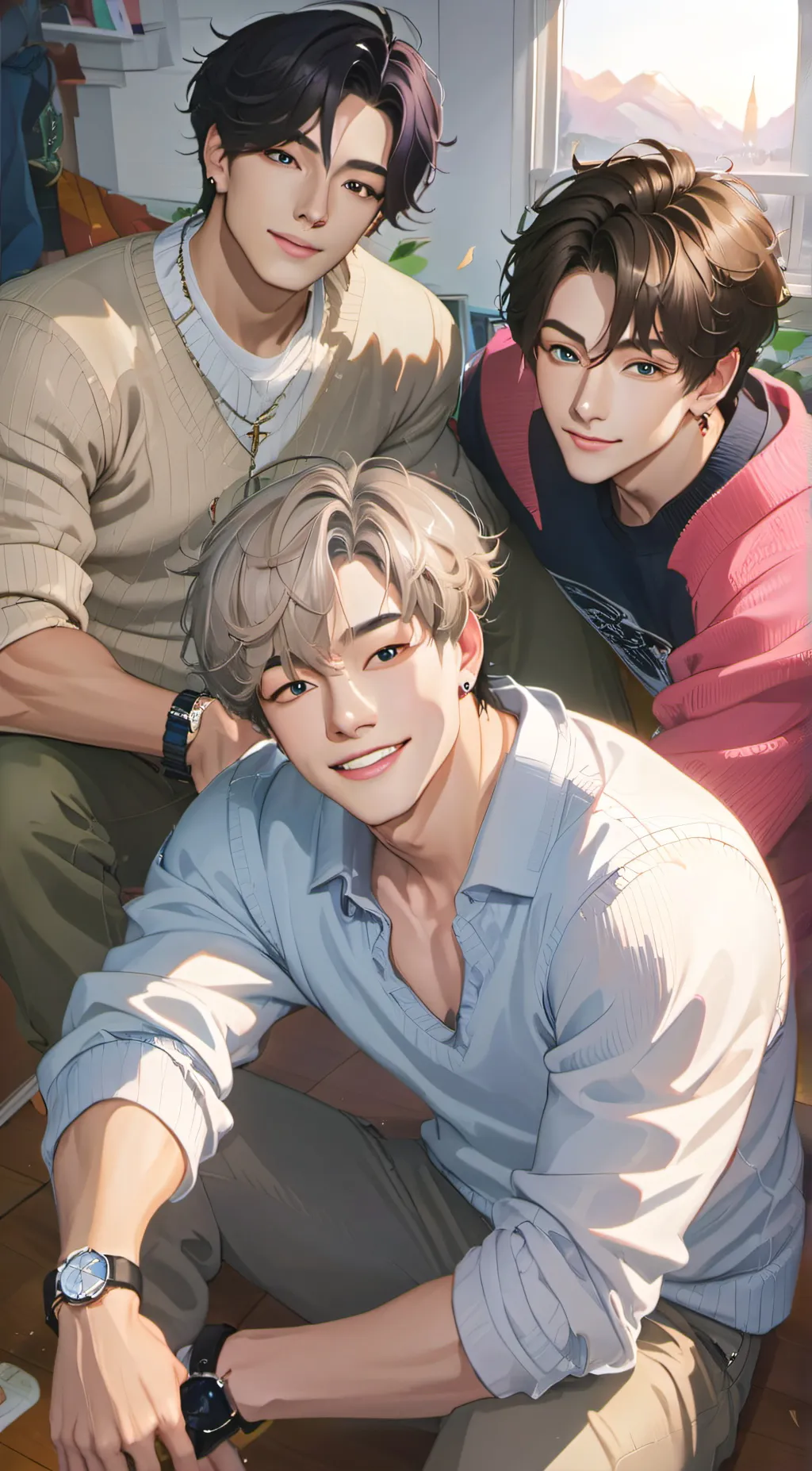 ai character: Theo,Jacob,Marcus background