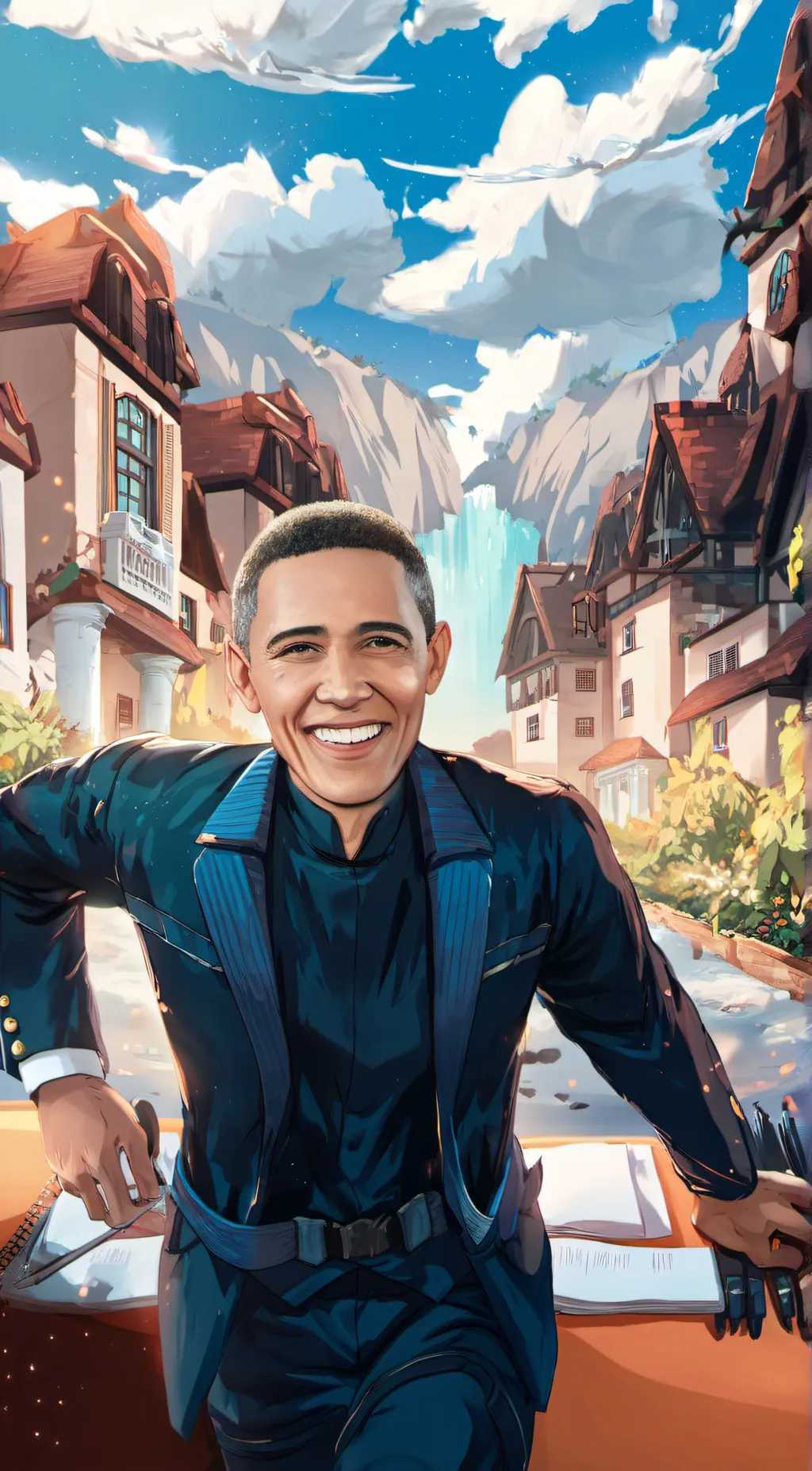 ai character: President Obama  background
