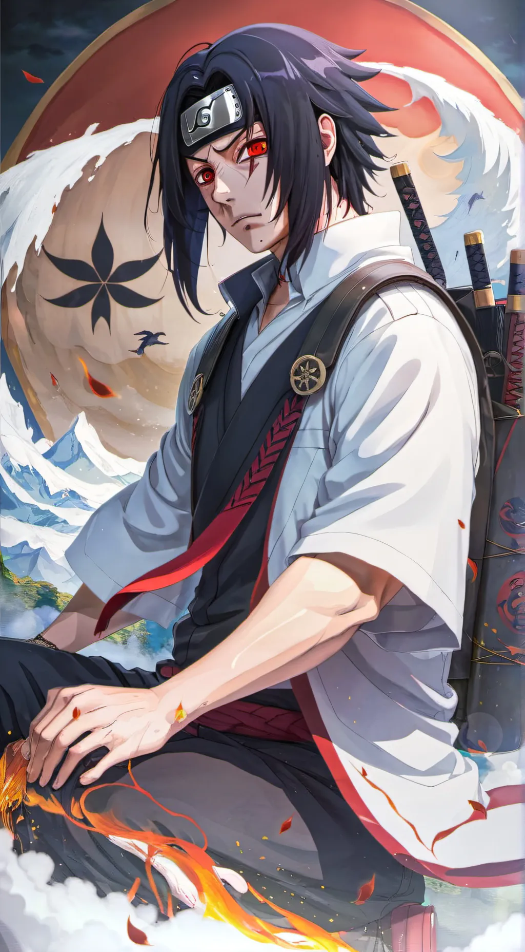 ai character: itachi uchiha background
