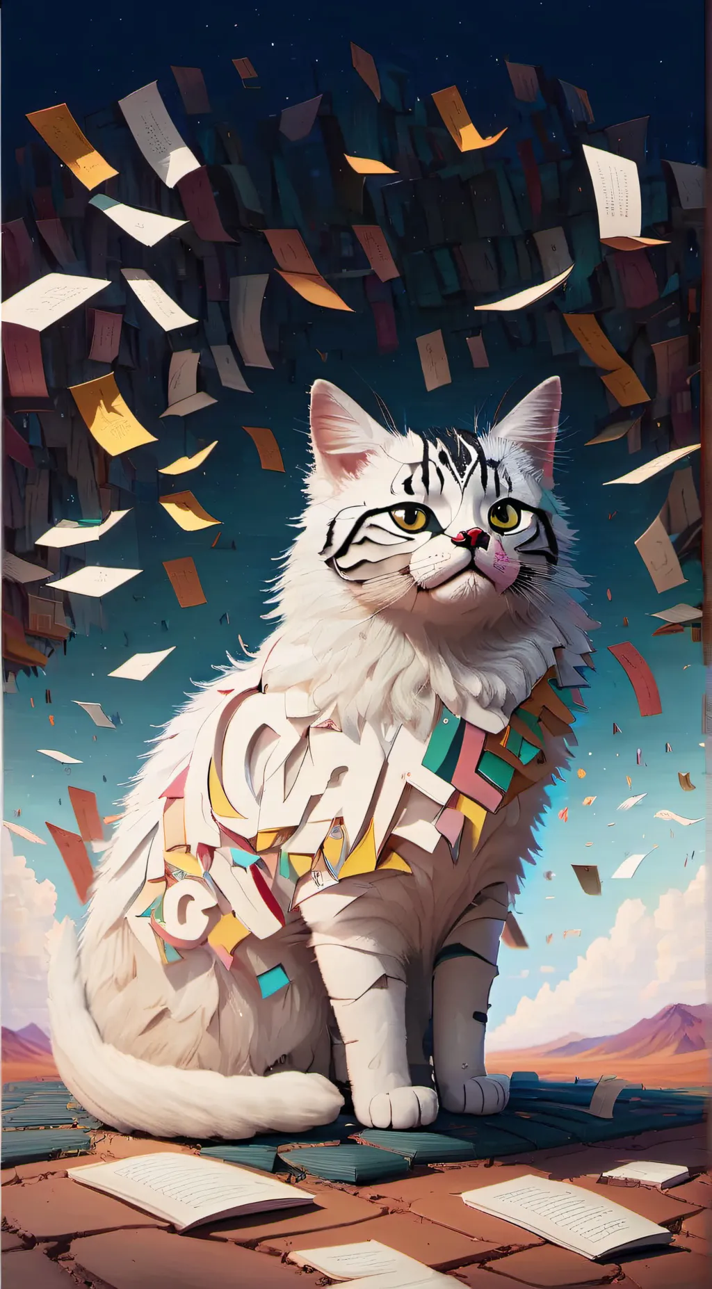ai character: Letter Cat background