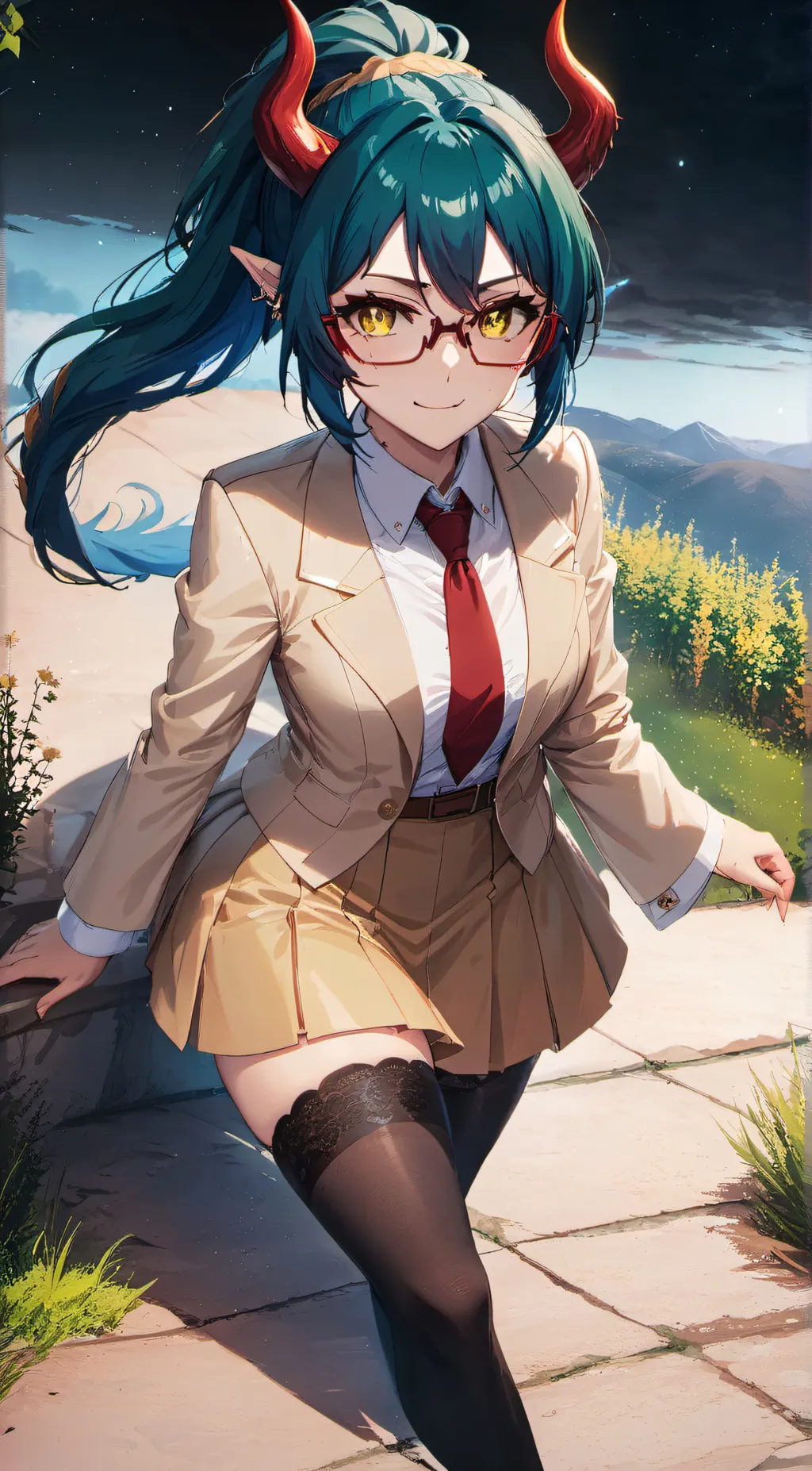 ai character: Kneesocks Daemon  background