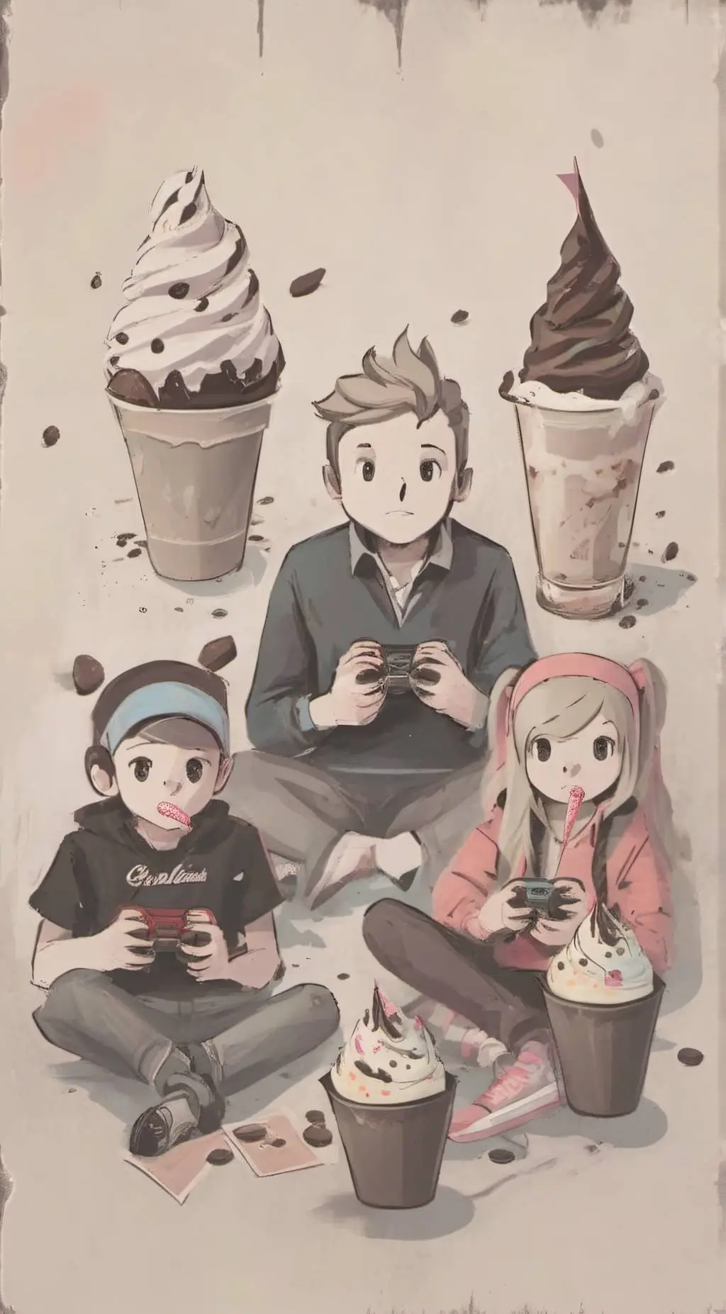 ai character: ice cream boy background