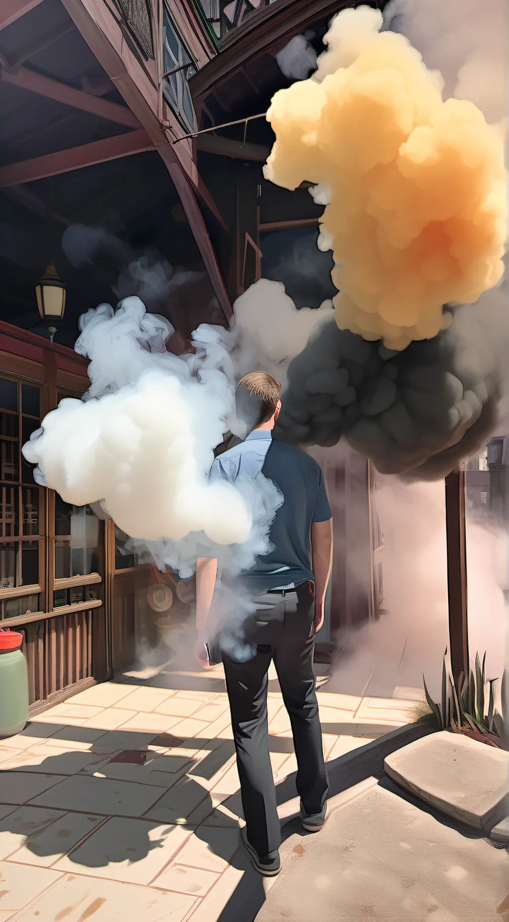 ai character: Smoke Bomb background