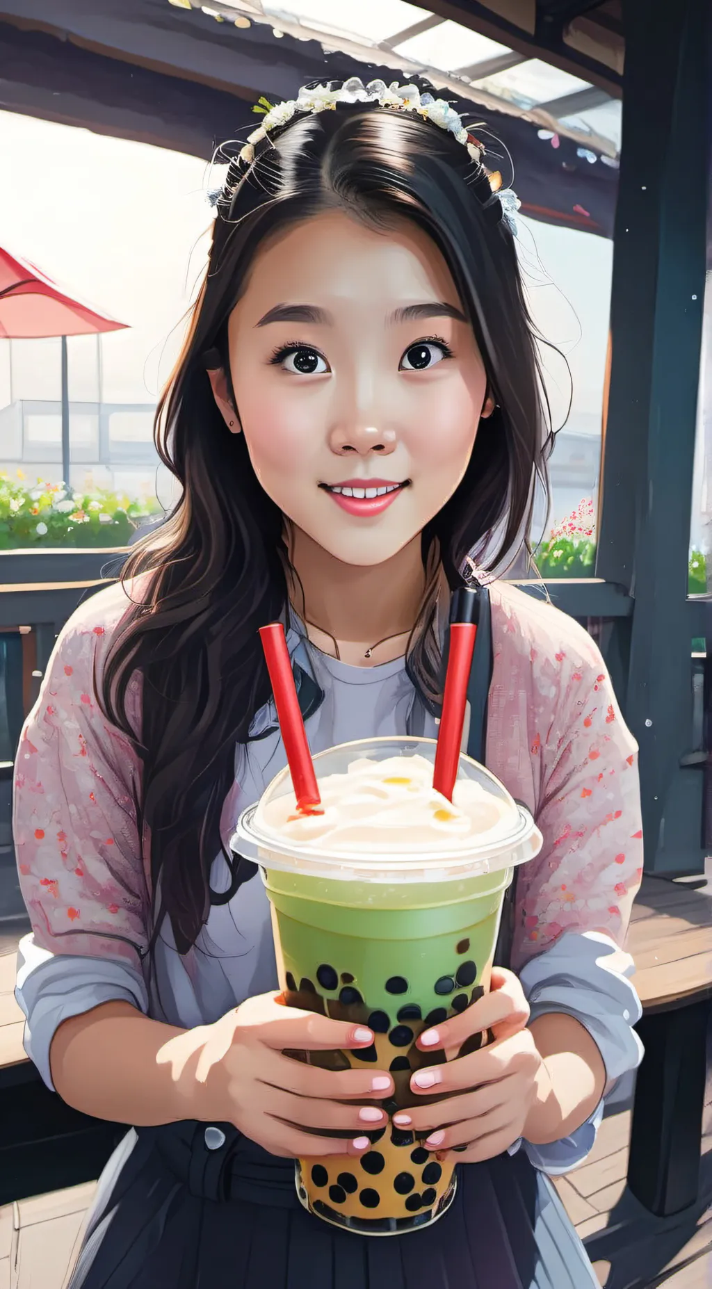 ai character: Carrie Ou Yeung background