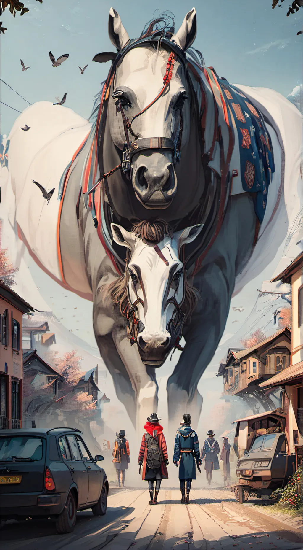 ai character: GIANT HORSE background