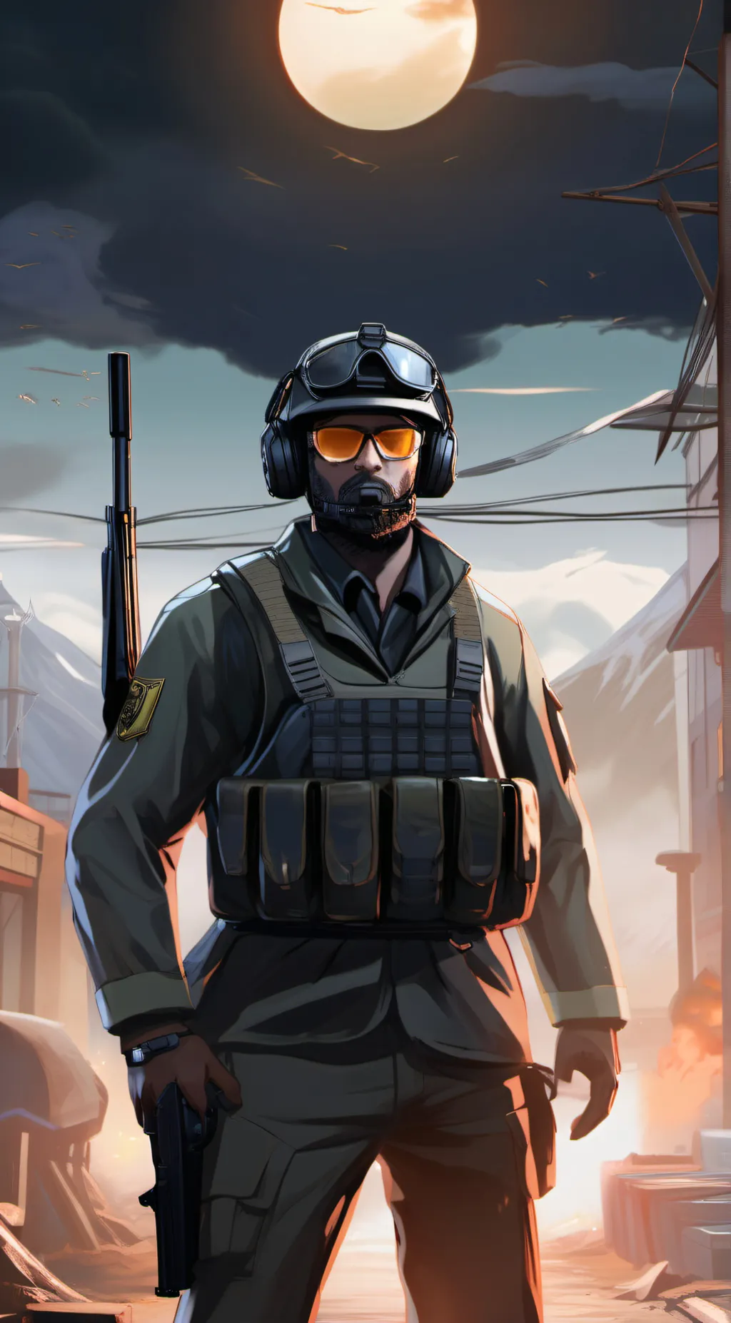 ai character: solider background