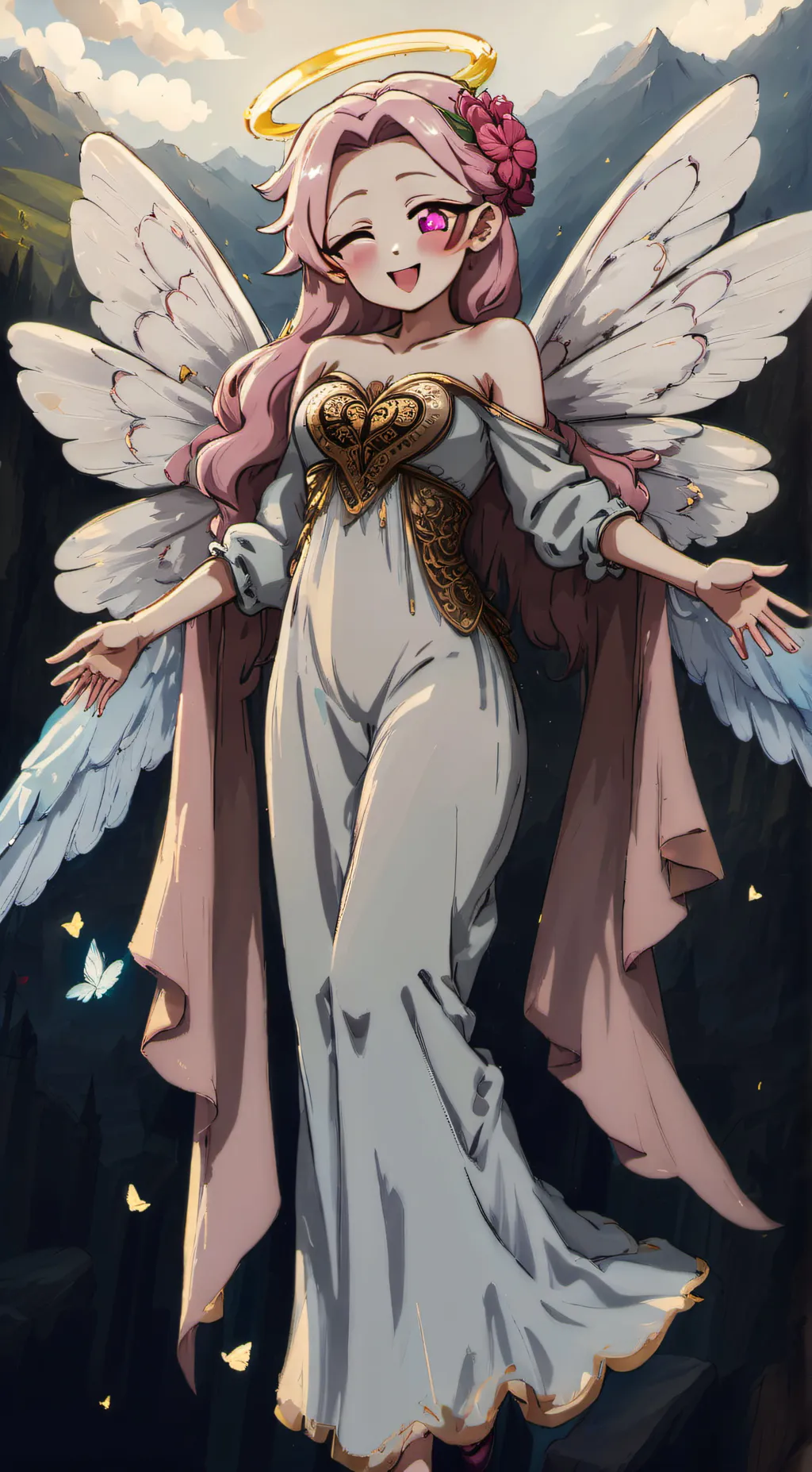 ai character: Love heaven angel background