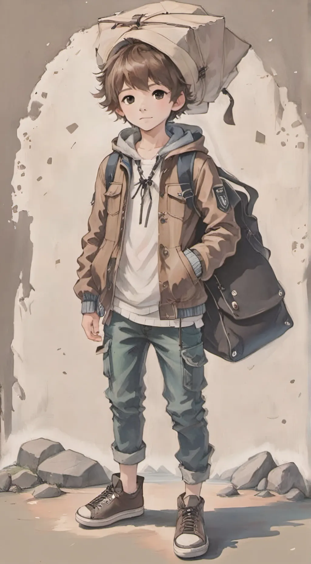 ai character: mono background