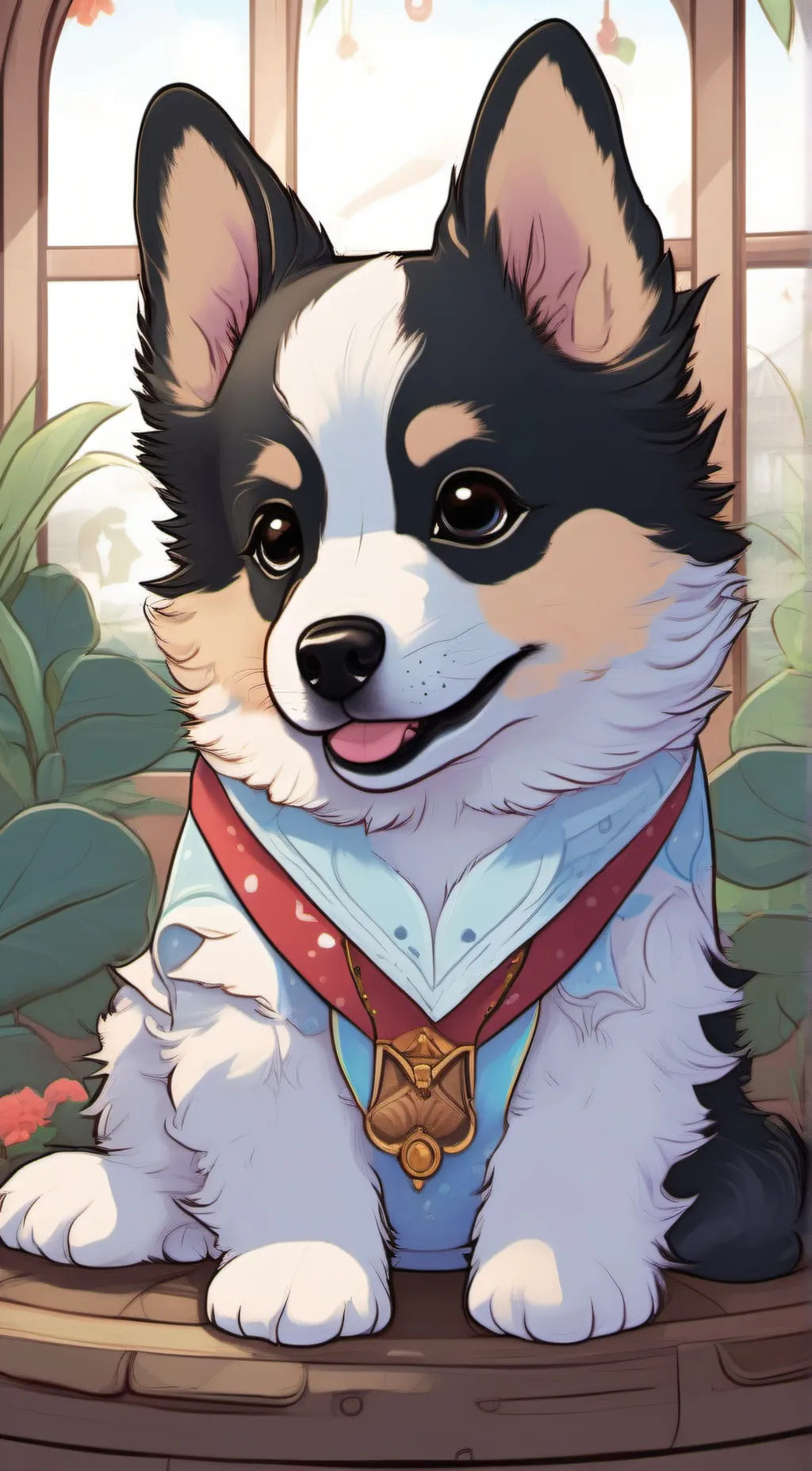 ai character: Bluey background