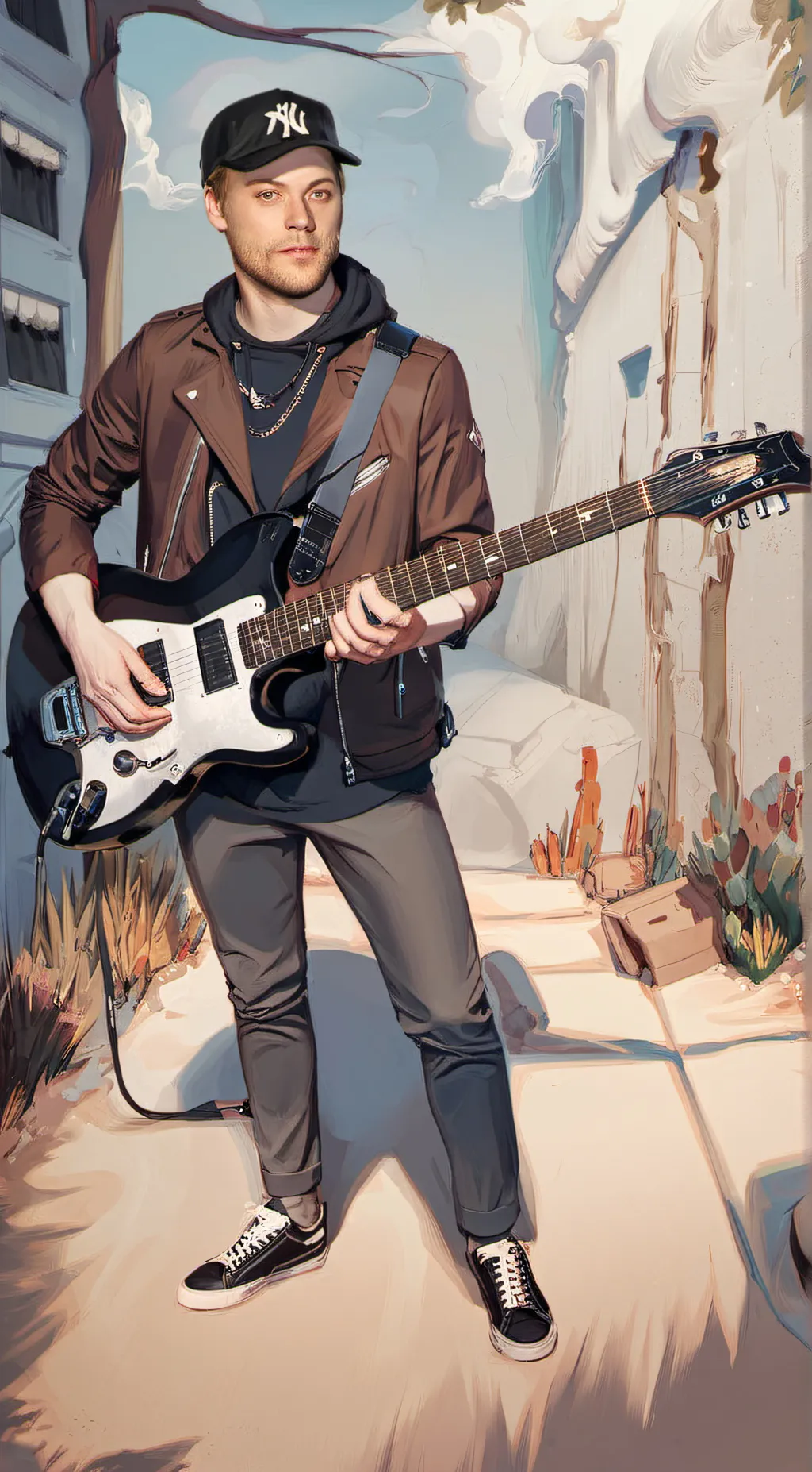 ai character: Jonny Buckland  background