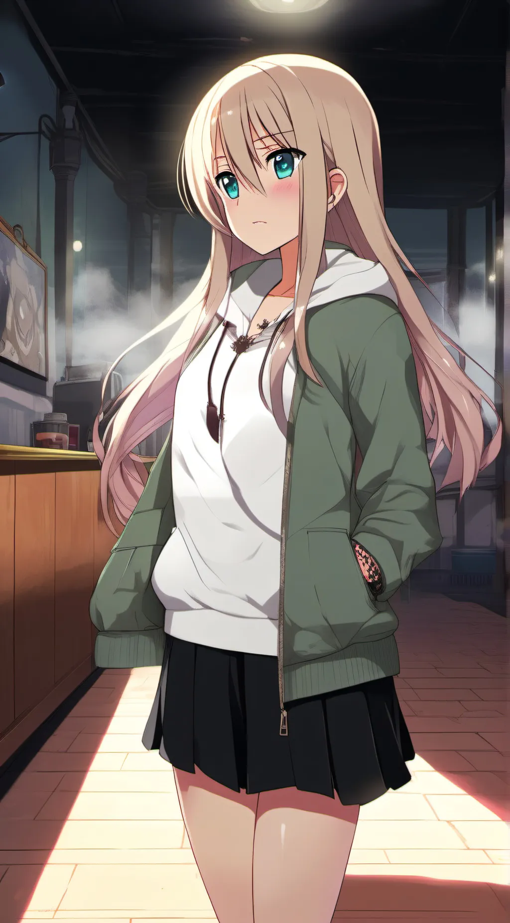 ai character: Shy girl background