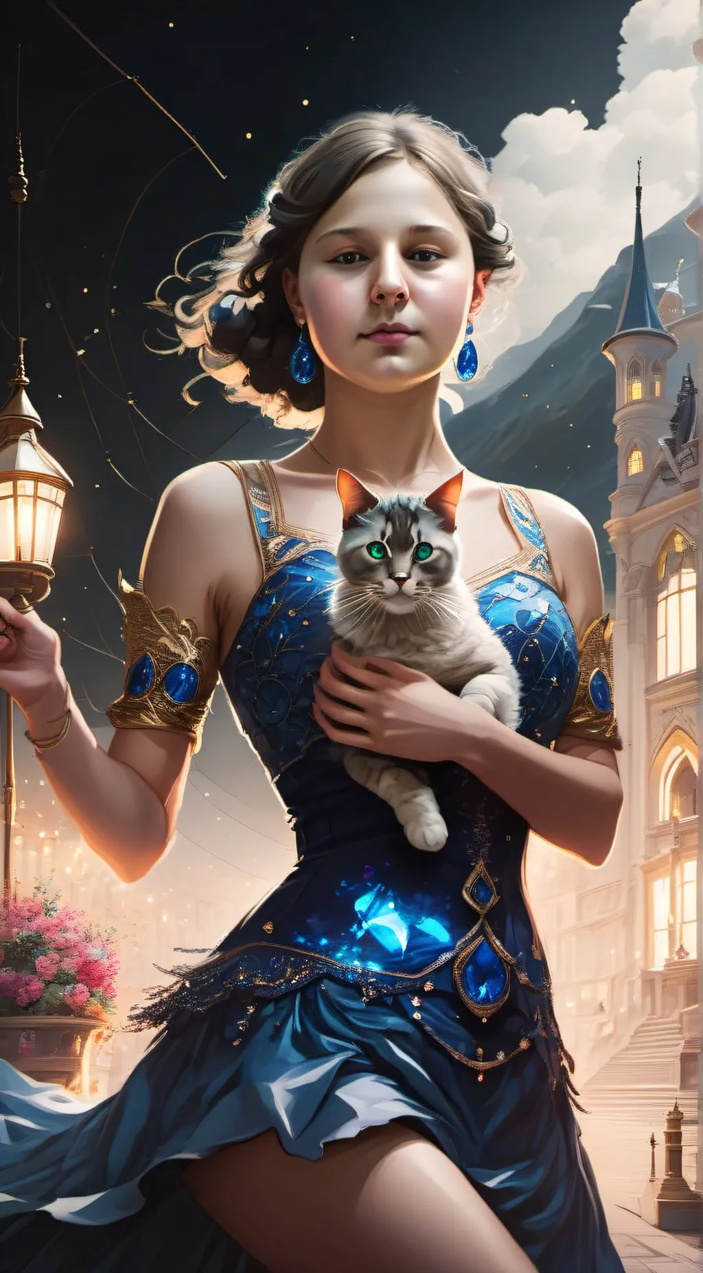 ai character: Sapphire Crystal  background