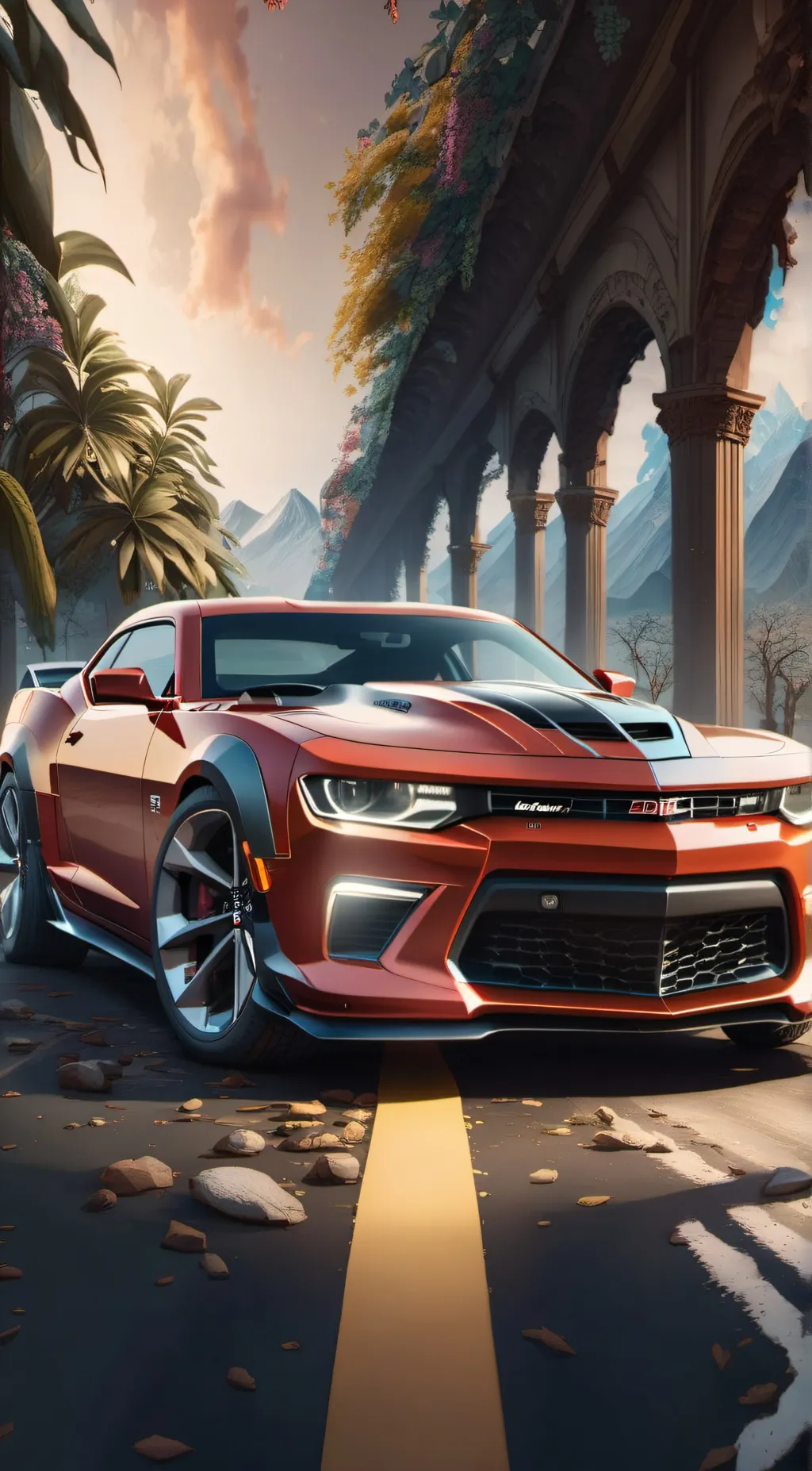 ai character: Dodge camero background