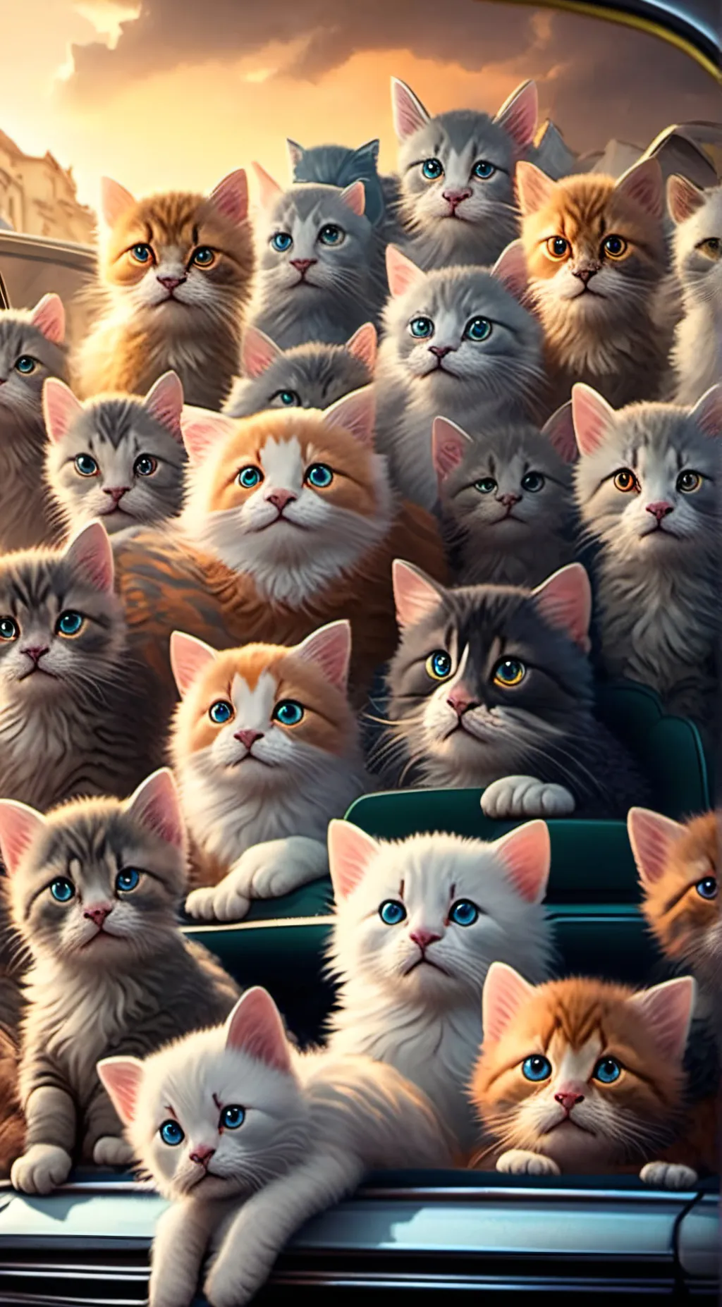 ai character: Cat overflow background