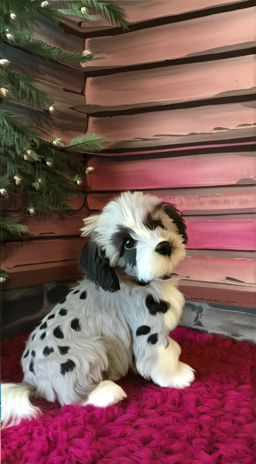 ai character: Newborn puppies background