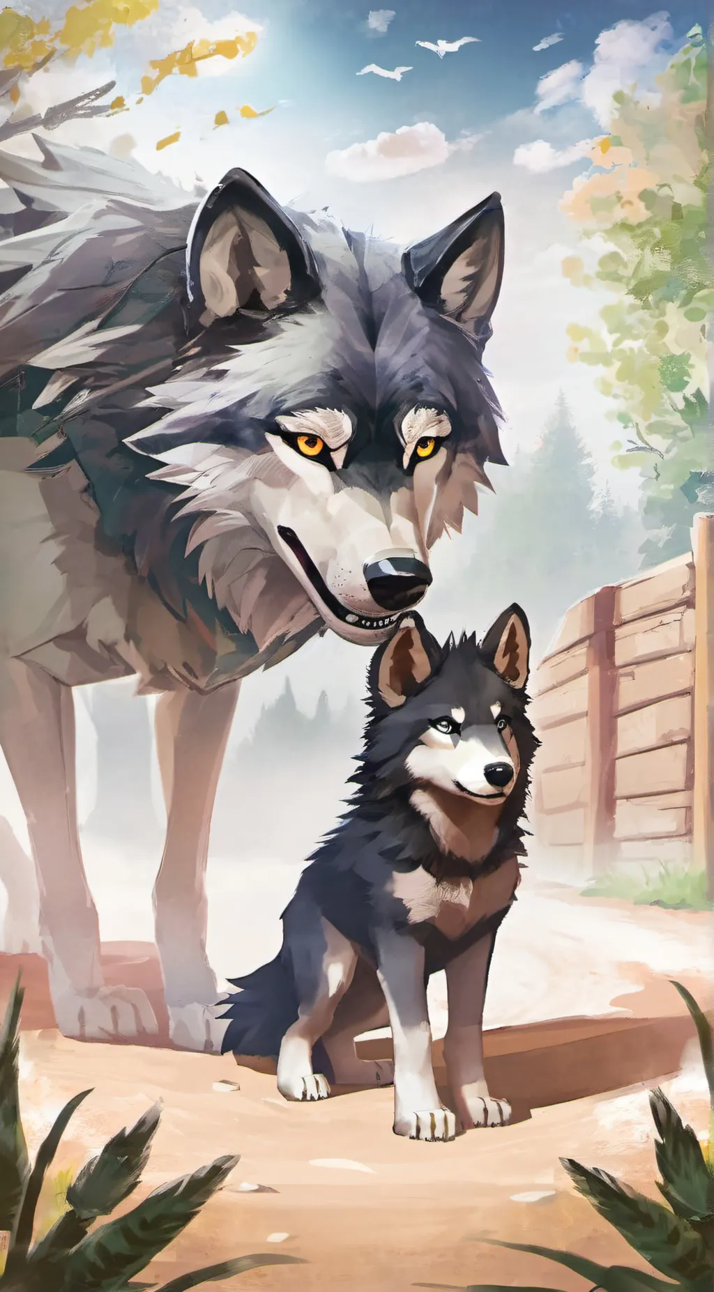 ai character: Moon-Rise(Wolf) background