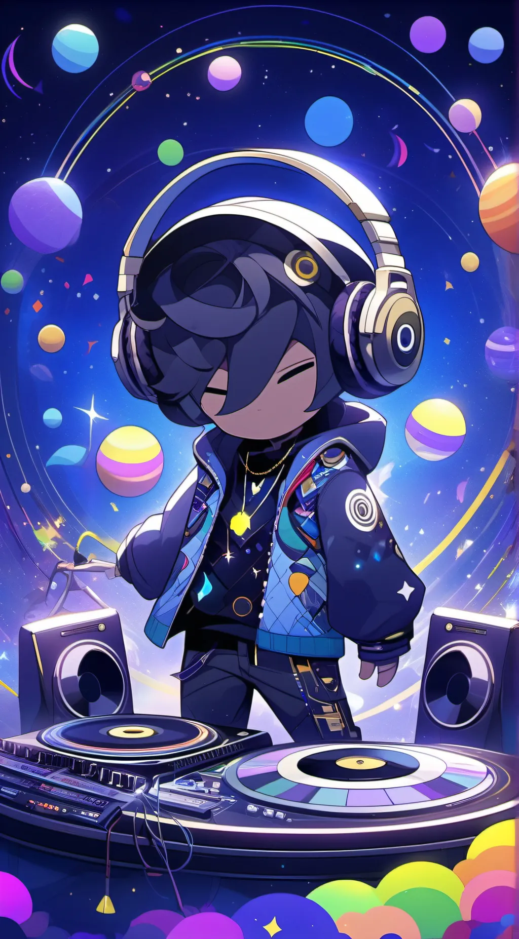 ai character: DJ droid background