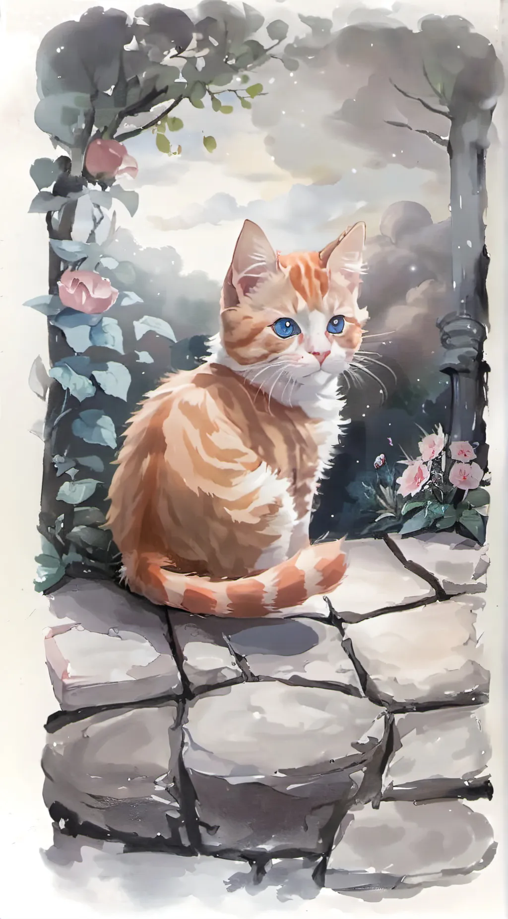 ai character: Cute kitten background