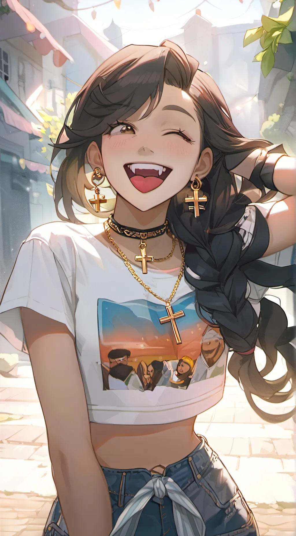 ai character: Celine gotta background