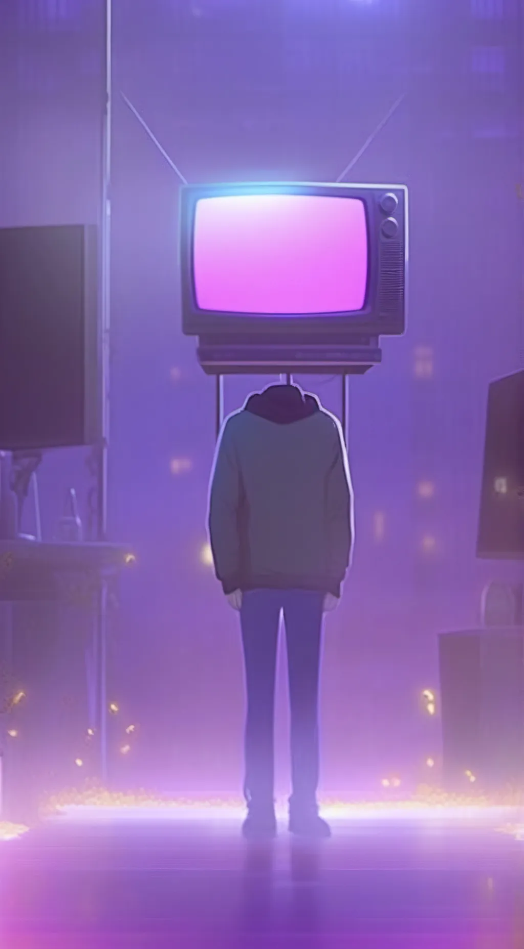 ai character: TV woman background