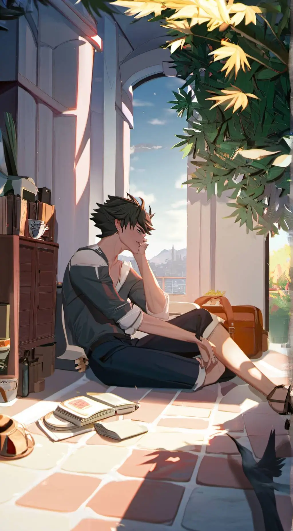 ai character: Bakugo  background