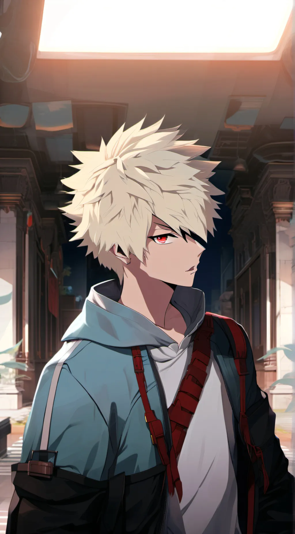 ai character: Bakugo Katsuki background
