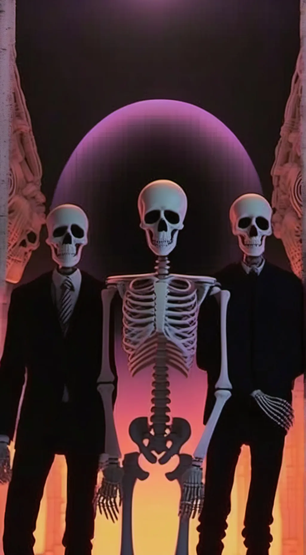 ai character: Skeletons Meme background