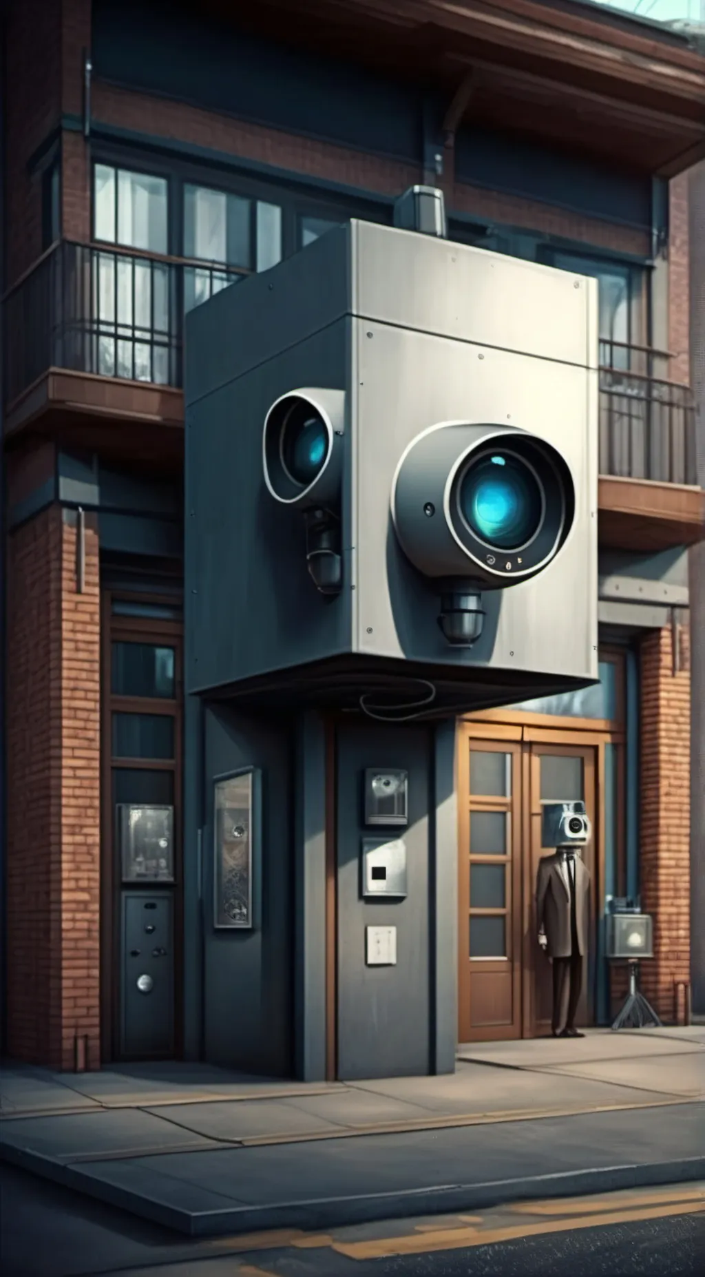 ai character: camera Bass sus background