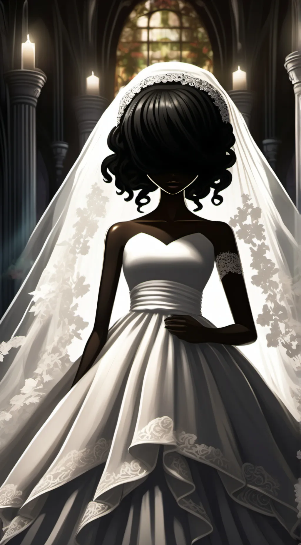 ai character: the haunted bride background