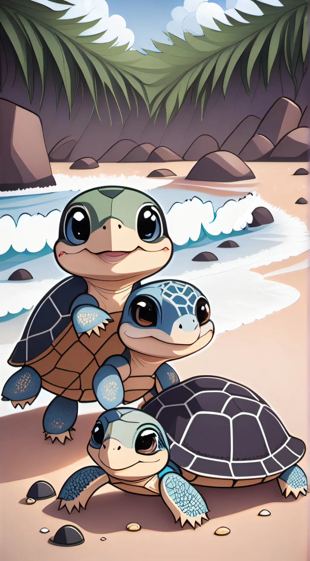 ai character: turtle family  background