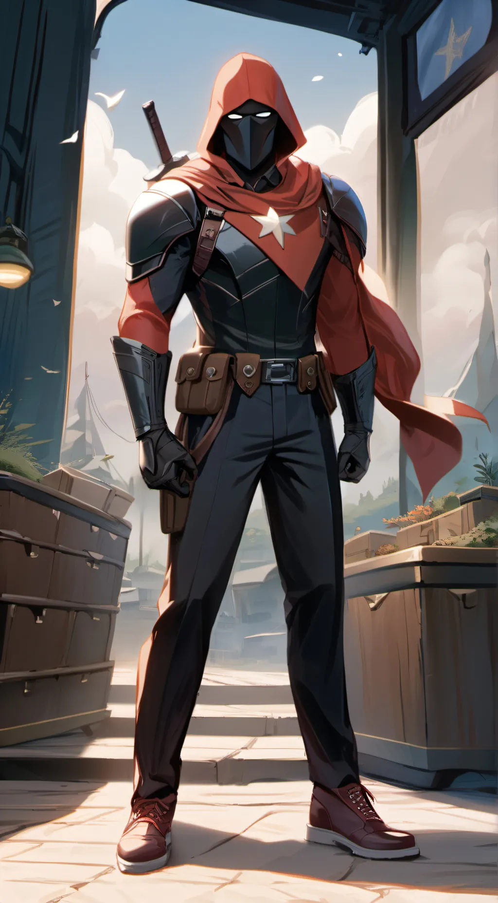 ai character: red imposter background