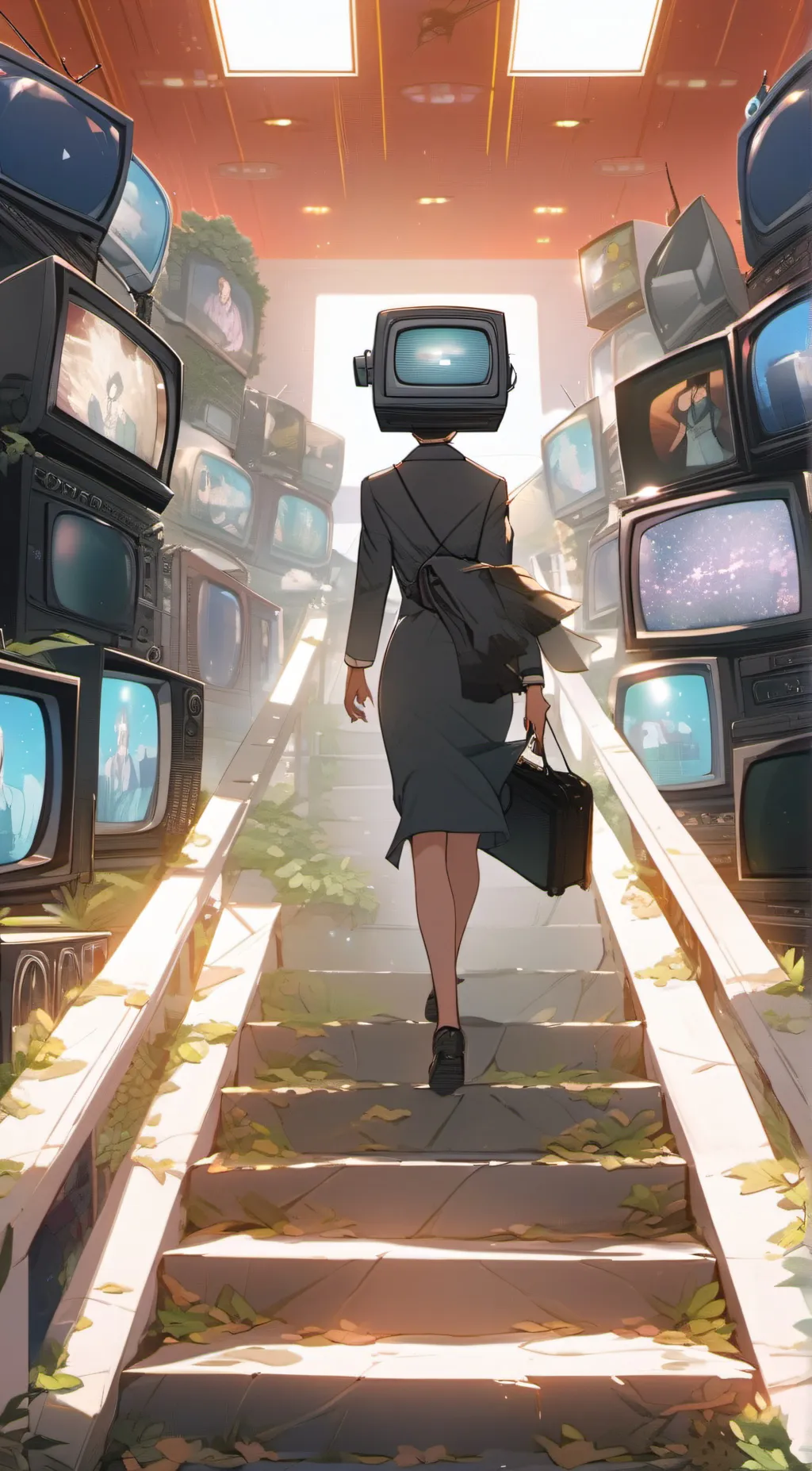 ai character: tv woman background